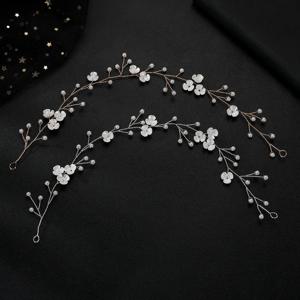 수제 여성 소녀 꽃 진주 머리 장식 신부 헤어 액세서리 웨딩 헤어밴드 신부 머리 장식 공주 머리띠