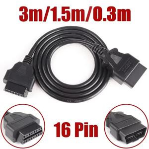 자동차 OBD 연장 케이블 남성-여성 16코어 전원 공급 16핀 OBD2 ELM327 진단 도구 커넥터 스캐너 어댑터 3m 1.5m