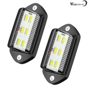 2개 화이트 LED 번호판등 12V 24V DC 방수 6-SMD 번호판 램프 테일라이트 트럭 SUV 트레일러용