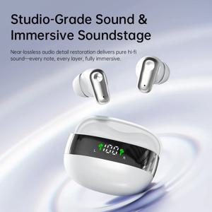MINI550-무선 헤드폰, 고음질 스테레오 헤드폰, 소음 제거 기능 및 LED 디스플레이 포함, 미니 헤드폰