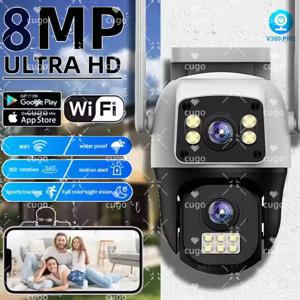 8MP 4K WIFI IP 카메라 PTZ 야외 듀얼 스크린 AI 인체 감지 듀얼 렌즈 양방향 오디오 CCTV 비디오 보안 카메라 V380 앱