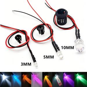 20/10PCS DC3V~24V 사전 배선된 LED 전구 DIY 발광 다이오드 표시등 선박 모형 장난감 자동차 투명 LED 비드(베이스 포함)