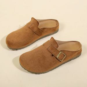 여성용 레트로 슬리퍼, 여성용 원힐 샌들, 한국 스타일의 버튼 로퍼, 뮬 슈즈, 패셔너블한 아웃도어 슬리퍼