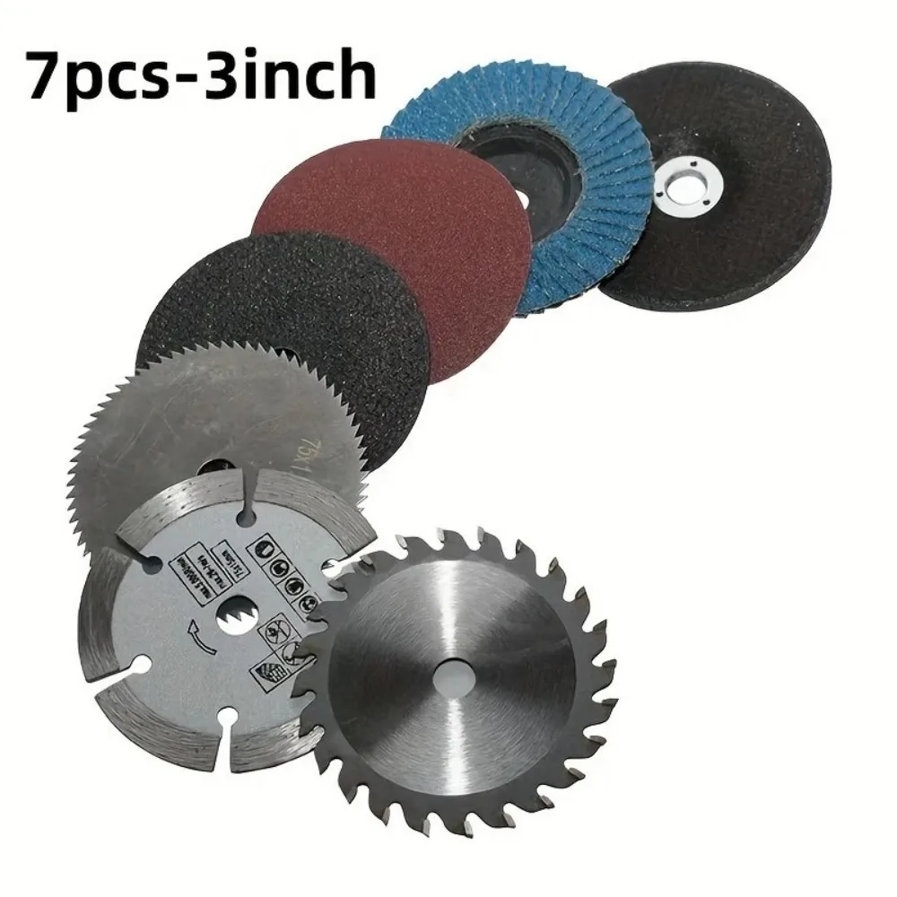 홀 앵글 10mm 원형 톱날 샌더 샌딩 도구용 7Pcs 75mm 커팅 디스크