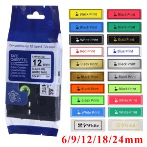 6-24mm 호환 TZe-231 TZe121 TZ335 221 241 251 345 B31 C31 D31 라벨 라미네이트 테이프 (PT-H110 PT-210D PT-E550W PT-710BT 용)
