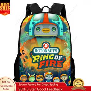 인기 있는 O-Octonauts 프린트 백팩 학교가방 소년 소녀 백팩 지퍼 어깨끈 최고의 선물 캠핑 배낭