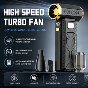 터보 제트 팬 400000RPM 무선 에어 더스터 휴대용 블로워 자동차 청소 키보드용 고속 강력 터보 팬 먼지 제거 팬