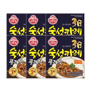 오뚜기 3일 숙성카레 클래식 약간매운맛(고형) 100g 6개
