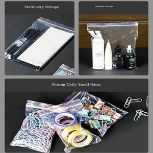 100PCS 델리 3022-3029 PE 투명 자체 밀봉 방습 플라스틱 보관 가방 다양한 크기 95x70mm ~ 330x240mm 포장용