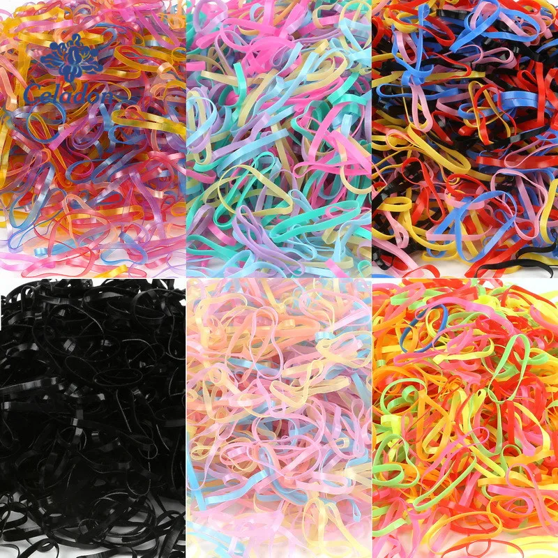 2018 새로운 무작위 혼합 어린이 아기 헤어 홀더 고무 밴드 Elastics 소녀의 넥타이 껌 헤어 액세서리 약 500PCS