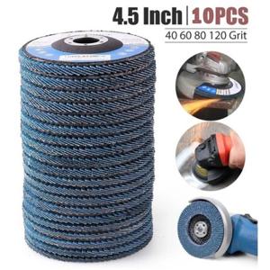 5/10PCS 품질 플랩 디스크 115mm 4.5 샌딩 디스크 앵글 그라인더 금속 연마 용 40/60/80/120 그릿 그라인딩 휠