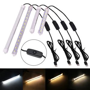 스위치가 있는 LED 바 야간 조명 5V USB SMD5630 고휘도 리지드 스트립 10/20/35/40/50cm 캐비닛 아래 옷장 튜브 램프