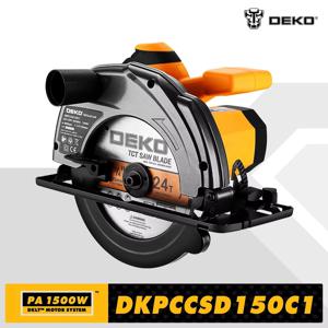 DEKO DKCS 시리즈 전기 원형 톱 185mm 다기능 절단기 보조 핸들이있는 1500W 가정용 전동 공구