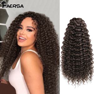 물결 모양의 가닥 크로 셰 뜨개질 머리 끈 Hair14 18 & 22 인치 합성 옹 브르 물결 모양의 컬 아프로 컬 여성용 머리카락 저온 딥 웨이브