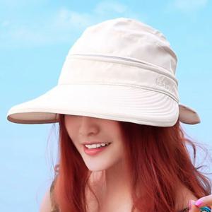 여자 숙녀 야외 모자 안티 UV 여름 바이저 태양 모자 넓은 챙 비치 모자