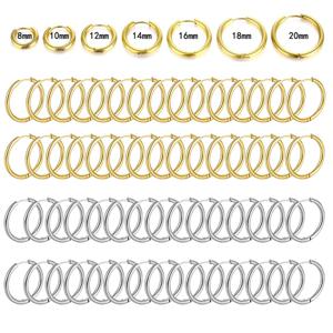 10/20Pcs 여성을위한 미니멀리스트 316L 스테인레스 스틸 작은 후프 귀걸이 남자 클래식 라운드 귀걸이 패션 귀 피어싱 쥬얼리