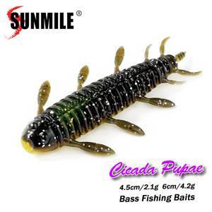 SUNMILE 스틱 미끼 4.5/5.5cm캐스팅 무거운 가중 부드러운 플라스틱 미끼 벌레 인공 미끼 실리콘 쉐드 루어베이스 낚시