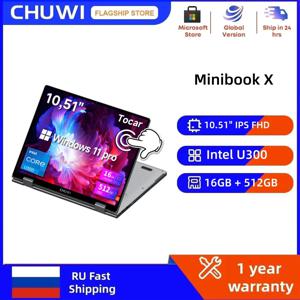 CHUWI MiniBook X 2-in-1 터치스크린 노트북 인텔 U300 16GB LPDDR5 512G SSD 10.51인치 1920x1200 FHD 해상도 초슬림 노트북