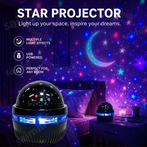 갤럭시 프로젝터 RGB 스타 프로젝터 USB 전원 리모컨 야간 조명 램프 생일 선물 휴일 파티 룸 장식용