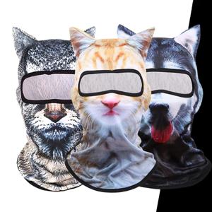 3D 고양이 스키 발라클라바 동물 얼굴 가리개 풀 페이스 후드 마스크 귀여운 동물 발라클라바 오토바이 모터크로스 스키 스노보드 모자