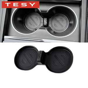 테슬라 모델 YL Y 주니퍼 런치 모델 3 하이랜드 코스터 슬롯용 TESY 워터컵 홀더 매트, 미끄럼 방지 방수