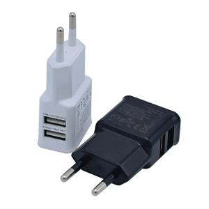 여행용 벽 충전 헤드, 휴대폰 듀얼 USB 충전기, AC 어댑터, 휴대용 EU 플러그, 아이폰, 샤오미, 삼성용, 5V 2A