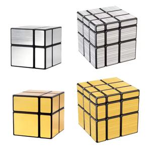 SENGSO 미러 매직 큐브 2x2 3x3 골든 실버 매직 큐브 직업 퍼즐 고품질 어린이 장난감