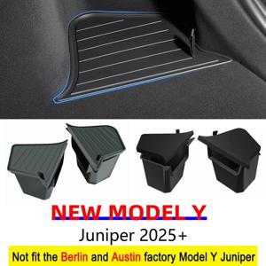테슬라 모델 Y 주니퍼 2025 2026 출시 트렁크 사이드 수납 박스 부트 오거나이저 플록 TPE 매트 오염 방지 여행용 액세서리