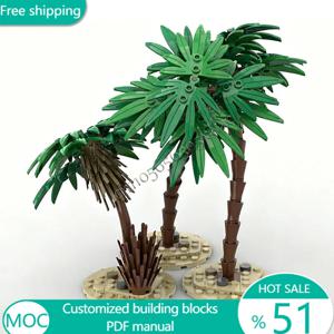 112개 조각 나무 컬렉션 야자수 MOC 맞춤형 모듈식 블록 벽돌 인기 모델 디자인 어린이 DIY 장난감 크리스마스 선물
