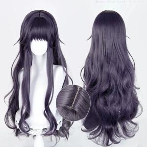 Waguri Kaoruko 코스프레 합성 가발 긴 보라색 회색 여성 머리카락 애니메이션 내열성 가발 할로윈 파티용