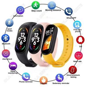 M7 스마트워치 심박수 혈압 모니터 AMOLED 화면 스마트 손목밴드 피트니스 트래커 남녀 스포츠 팔찌 HT30