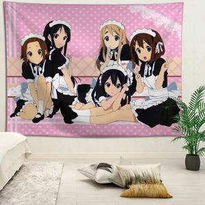 케이온! 메이드 태피스트리 귀여운 애니메이션 소녀 디자인 2D 플랫 카와이 장식 침실 벽 스타일링 및 사진 배경에 완벽