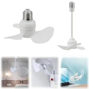 1pcs 가정용 전기 팬 실내 천장 팬 E27 나사 입 브러시리스 모터 140mm 침실 무음 팬 LED 에너지 절약 팬