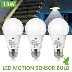 3개 E26 레이더 모션 센서 LED 전구 18W 110V 침실 정원 홈 오토메이션용 야간 조명