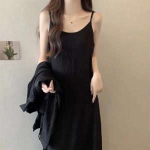 캐미 맥시 드레스, 프렌치 스타일 루즈핏 민소매 캐주얼 휴가 데일리 여름 롱 드레스