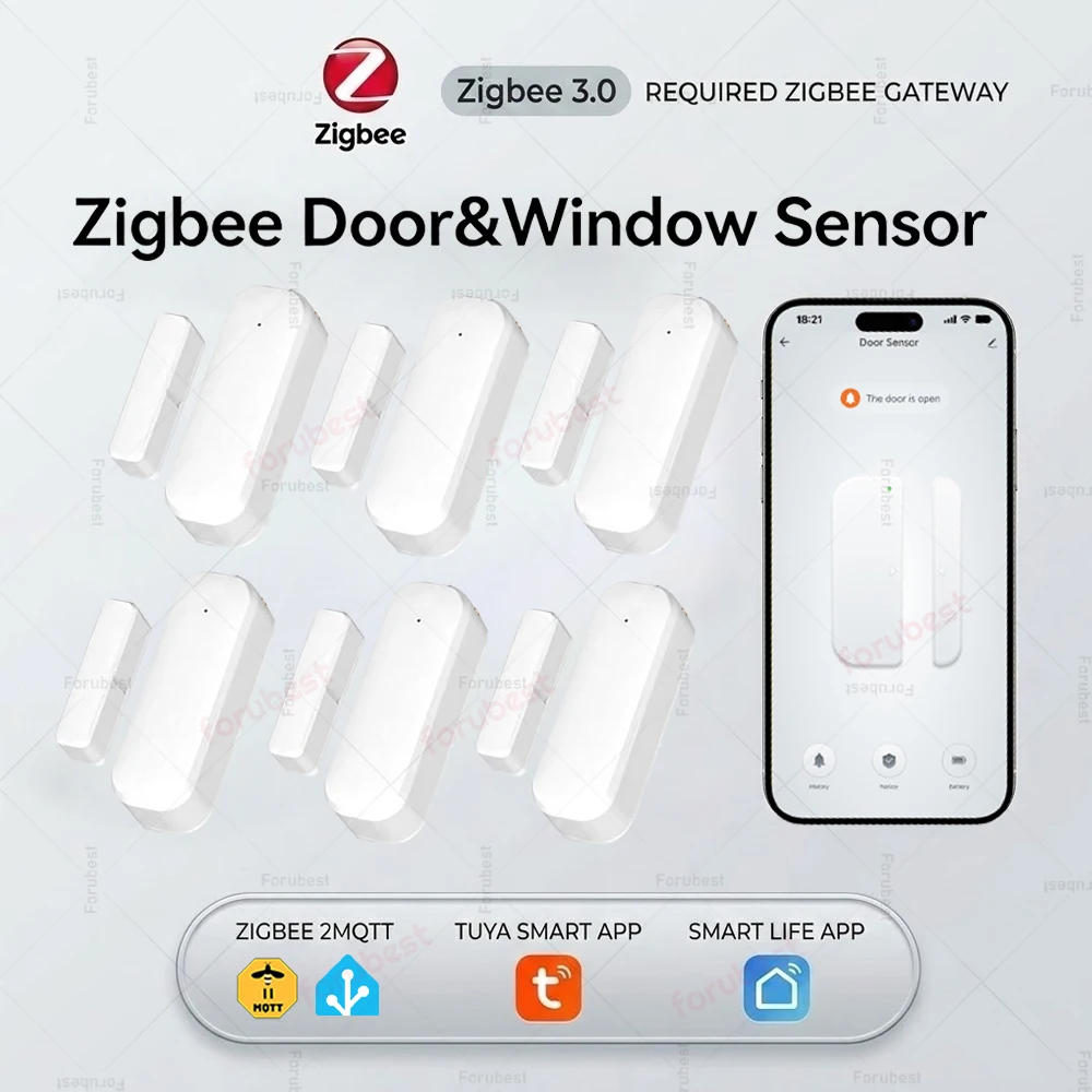 Zigbee 도어 센서 창 센서 무선 자기 개방형 폐쇄 감지기 Tuya Z2M HA 허브 용 스마트 홈 보안 도난 센서