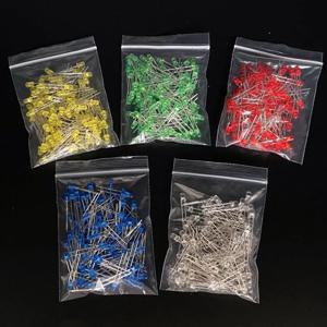 100pcs/200pcs 3mm 5mm LED 다이오드 모듬 키트 흰색 녹색 빨간색 파란색 노란색 주황색 F3 F5 LED 발광 다이오드 전자 키트