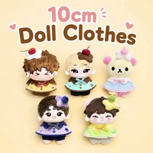 캐러멜 딸기 허니듀 푸딩 시리즈 10cm 면 인형 의류 세트 다양한 인형 체형에 적합한 인형 망토 옷