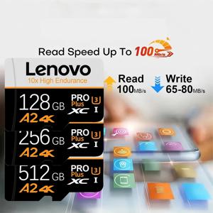 레노버 마이크로 TF/SD 16GB 512GB 256GB 128GB 32GB 64GB 16GB U1 A1 클래스 10 카메라 감시 장치용 SD 플래시 카드 TF 카드 V3