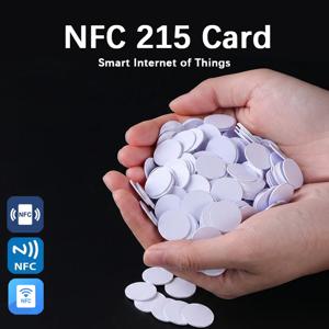 NFC Ntag215 13.56MHz NFC 코인 본딩 카드 배지 ISO/EC14443A 25mm 방수 PVC 215 전자 태그 원형 카드