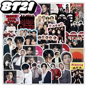 51개 BT21 스타일리시 그래피티 방수 스티커 DIY 장식 데칼 (휴대폰, 스케이트보드, 물병용)