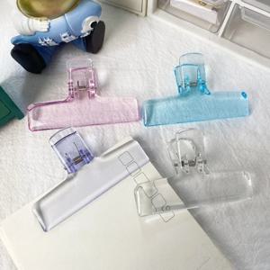 아름다운 투명 아크릴 클립 미니멀리스트 스타일 스프링 클립 학생 교사용 문구류 종이 클립 밀봉 클립