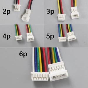 10개 100mm 미니 마이크로 JST 커넥터 세트 1.25mm 케이블 2/3/4/5/6핀 남성 여성 플러그 2P/3P/4P/5P 전자 부품용