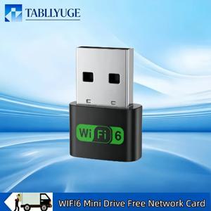 WiFi6 USB 무선 어댑터 2.4G 밴드 WiFi 수신기 드라이버가 필요 없는 802.11ax MU-MIMO OFDMA 어댑터 데스크탑 및 노트북에 적합