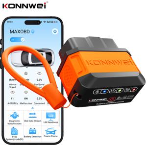 KONNWEI KW906 블루투스 OBD2 스캐너 자동차 진단 도구, 차량 코드 리더, 라이브 데이터, 안드로이드 iOS용 엔진 점검 스캐너