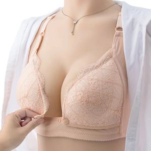산후 수면용 수유 브라 – 무선 앞후크 임산부 브라, 모유 수유용 미끄럼 방지 컵
