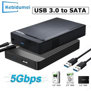 KEBIDUMEI 2.5인치 3.5인치 HDD 케이스 SATA to USB 3.0 어댑터 5Gbps 하드 드라이브 디스크 고속 인클로저 (2.5/3.5인치 SSD HDD 케이스용)