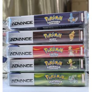 새로운 포켓몬 시리즈 에메랄드, 파이어레드, 리프그린, 루비, 사파이어 5종 GBA 게임 박스 세트 (32비트 비디오 게임 카트리지, 설명서 없음)