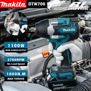 마키타 DTW700 18V 브러시리스 1000N·m 무선 1/2인치 임팩트 렌치(헤비듀티 산업 장비 볼트 고정용)