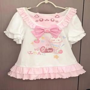 Y2k Cutecore 여름 여성 한국 일본 하라주쿠 반팔 Egirl 애니메이션 티셔츠 미적 오버 사이즈 카와이 티셔츠 탑 의류